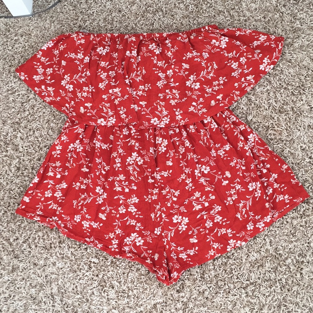 Princess Polly Burnt Orange Strapless Romper